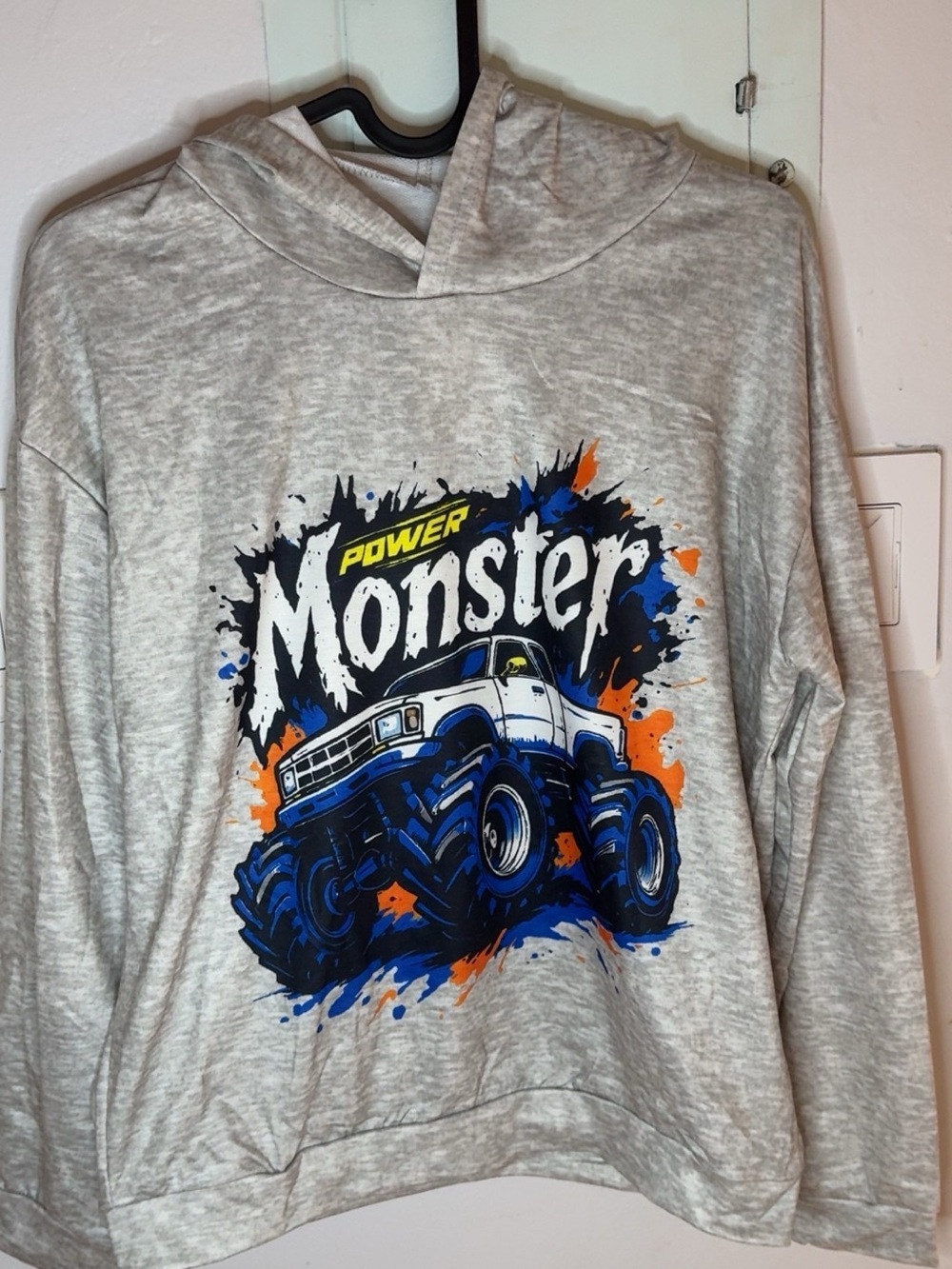 Power Monster Blue & Orange Kids Hoodie